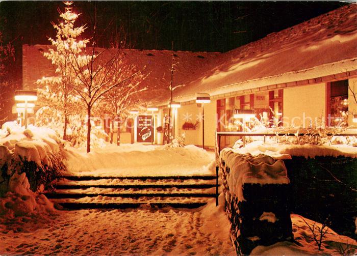 Rohrbrunn Autobahn Rasthaus im Spessart Winterabend