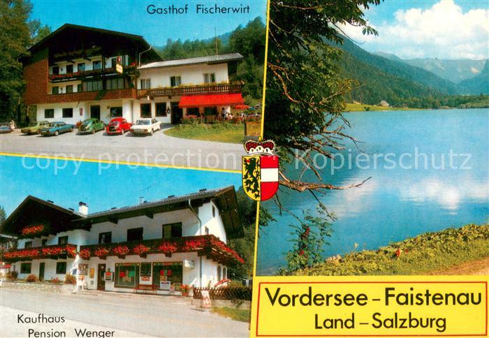 Faistenau Salzburg Gasthof Fischerwirt Kaufhaus Pension Wenger Uferpartie am Vor