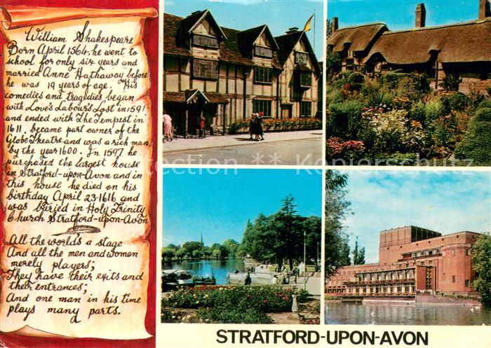 Stratford-Upon-Avon Shakespeares Birthplace Holy Trinity Church Anne Hathaways C