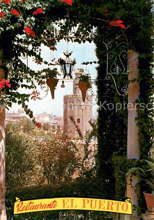 Sevilla Andalucia Restaurante El Puerto Vistas desde sus jardines a orillas del