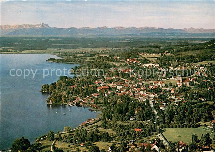 Tutzing Starnberger See Fliegeraufnahme mit Zugspitze