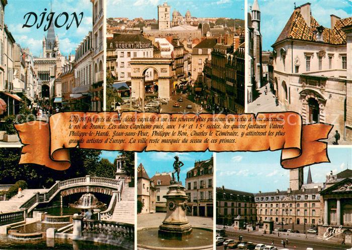 Dijon 21 La rue Musette et l’eglise Notre Dame La porte Guillaume Hotel de Vogue
