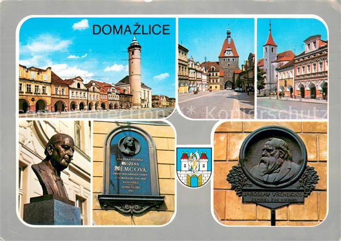 Domazlice CZ Namesti Miru Dolni brana na namesti Pametni deska B Nemcove Pametni