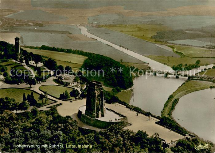 Hohensyburg Dortmund Fliegeraufnahme mit Ruhrtal