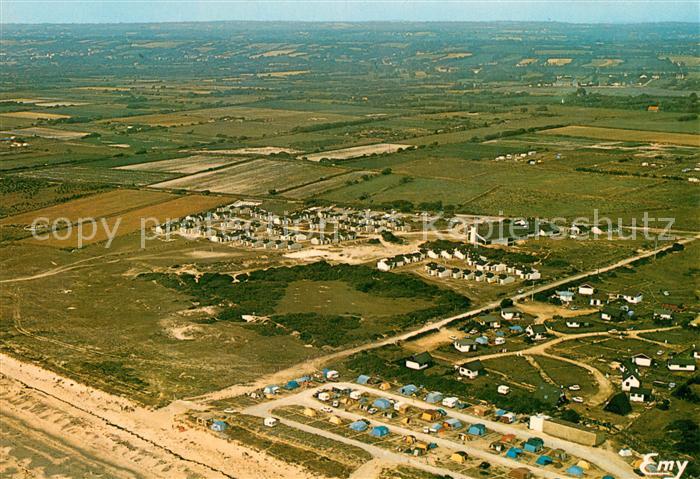 Portbail Vue aerienne du village et de la plage
