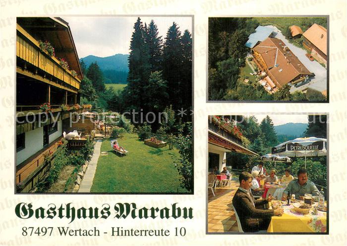 Wertach Gasthaus Marabu Fliegeraufnahme Terrasse