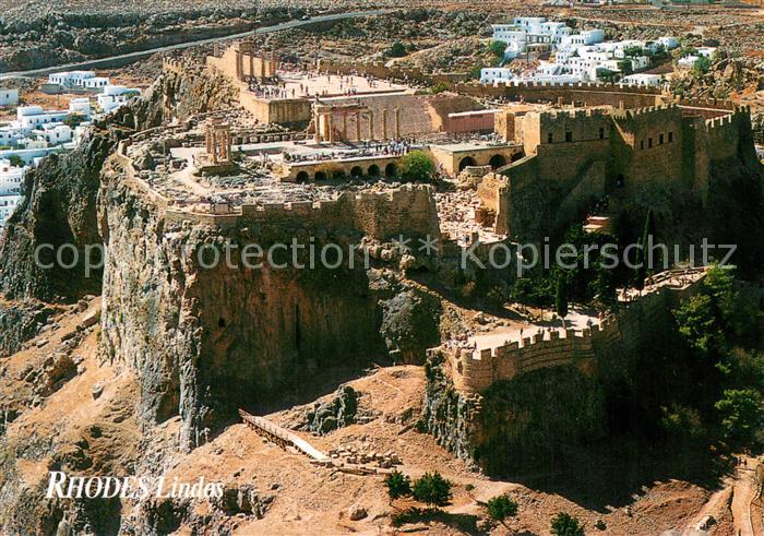 Rhodos Rhodes aegaeis Lindos Fliegeraufnahme