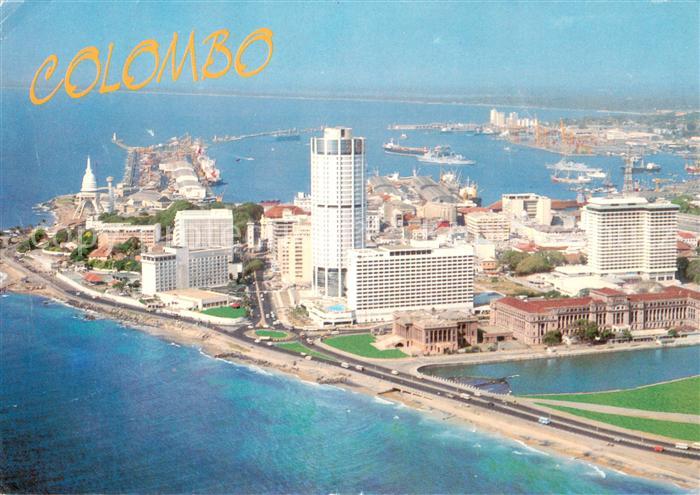 Colombo Ceylon Sri Lanka Aerial View and the Harbour with leading Hotels