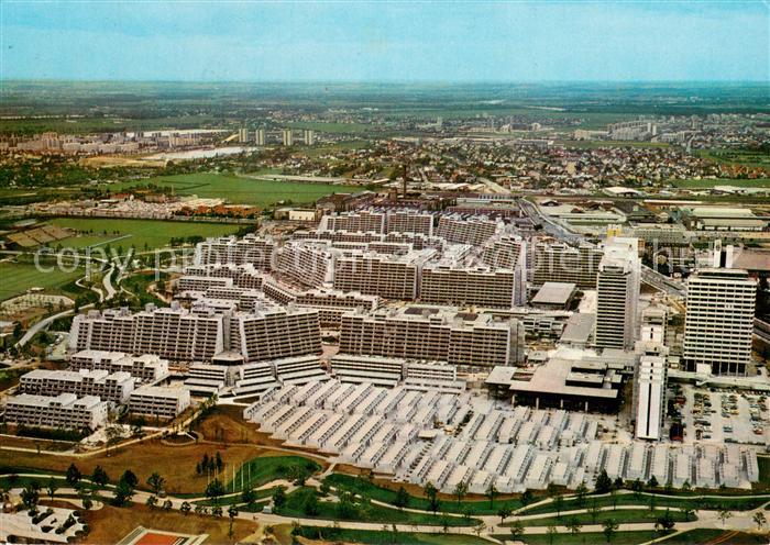 Muenchen Bayern Olympisches Dorf Fliegeraufnahme