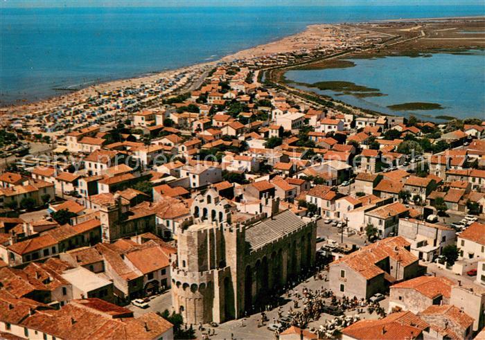 Les Saintes-Maries-de-la-Mer Vue panoramique aerienne L'Eglise