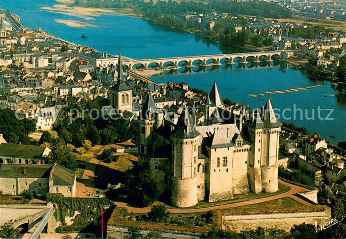 Saumur 49 Vue aerienne Le chateau Eglise Saint Pierre Le theatre Eglise Saint Ni