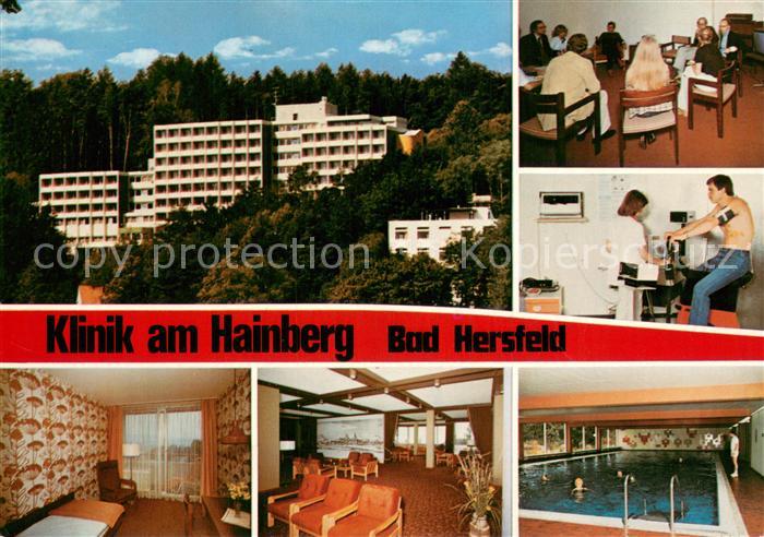 Bad Hersfeld Klinik am Hainberg Gaststube Ergometer Zimmer Foyer Hallenbad