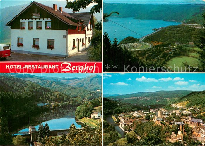 Schwammenauel Heimbach Hotel Restaurant Berghof am Rursee Fliegeraufnahmen