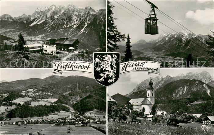 Haus Steiermark Krummholzhuette mit Dachstein Tauernseilbahn Ortsansicht mit Kir