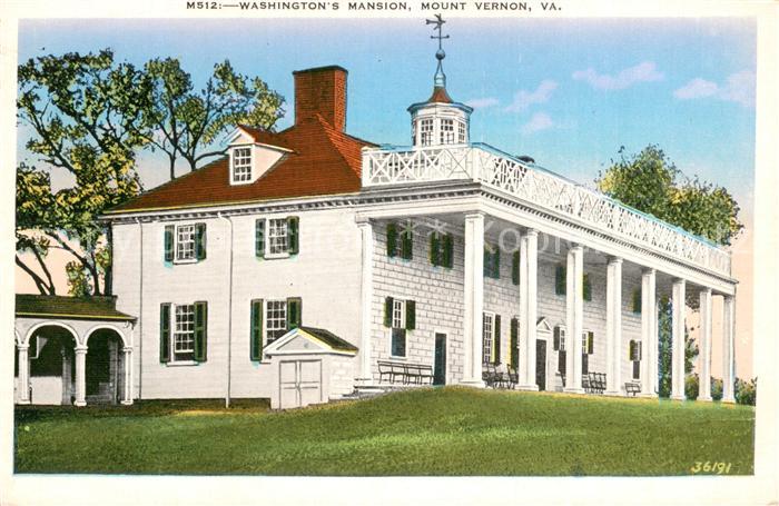 Mount Vernon Virginia Washingtons Mansion Illustration