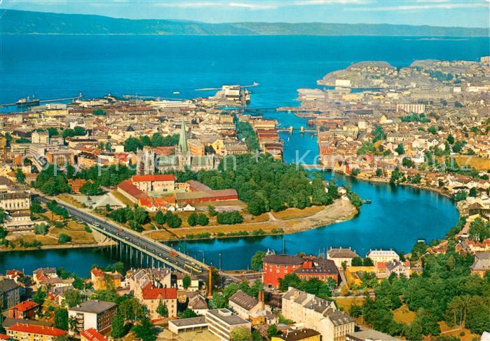 Trondheim Part of the town aerial view