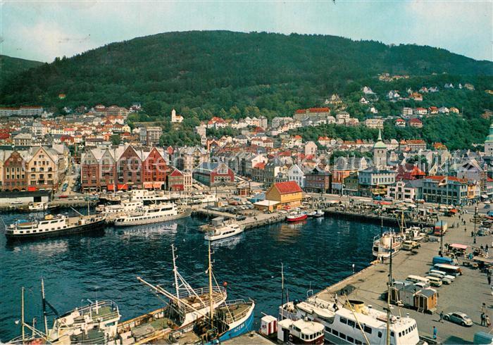 Bergen Norwegen Vagen med torget Hafen