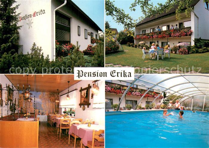 Ostheim Rhoen Pension Erika Gastraum Garten Hallenbad