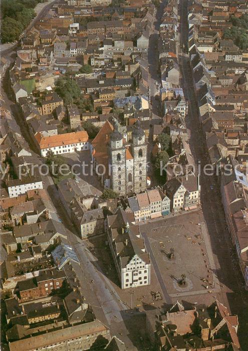 Wittenberg Lutherstadt Stadtzentrum mit Kirche Luftbildserie der Interflug