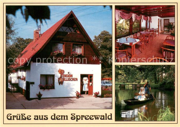 Burg Spreewald Pension Willischza Gastraum Wasserstrasse Kahnfahrt Trachten
