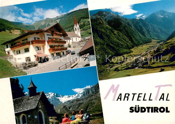 Martell Panorama Martelltal Vinschgau Bergwelt Gasthof Jaegerheim Kapelle