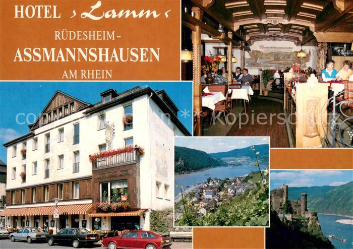 Assmannshausen Rhein Hotel Lamm Gaststube Rheinpartien Burg
