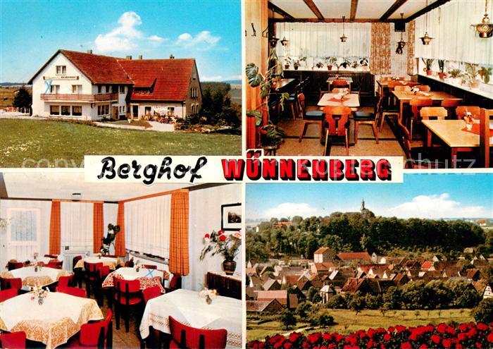 Wuennenberg Gaststaette Pension Berghof Gastraeume Panorama