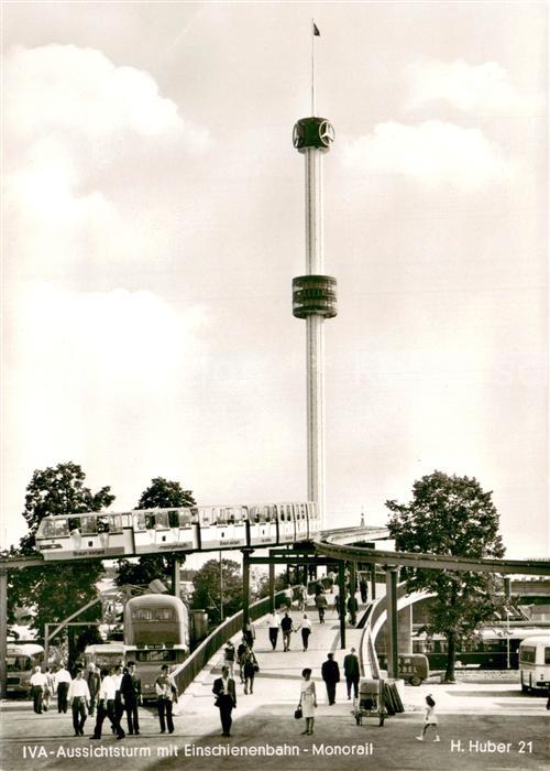 Muenchen Bayern IVA Aussichtsturm mit Einschienenbahn Monorail