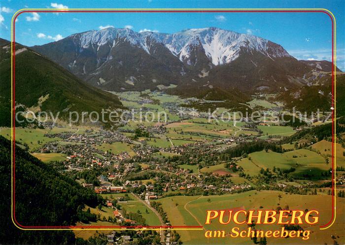 Puchberg Schneeberg Fliegeraufnahme mit Zahnradbahn auf den Hochschneeberg