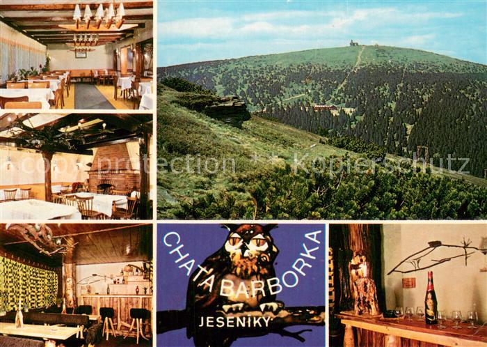 Jeseniky CZ Chata Barborka Gastraeume Bar Uhu Panorama