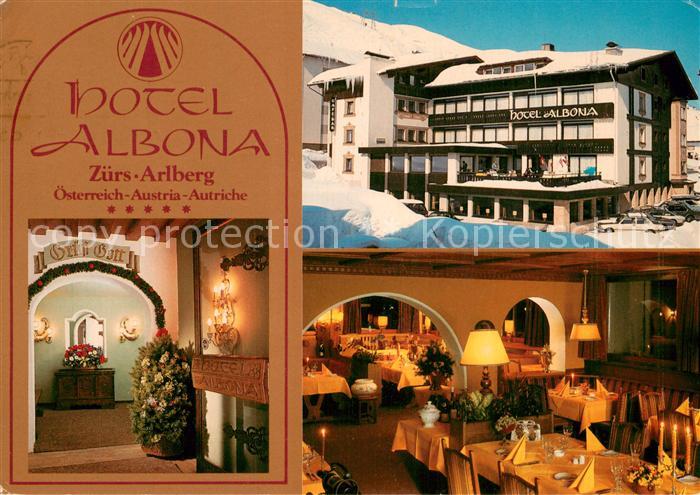 Zuers Arlberg Hotel Albona Eingang Gaststube