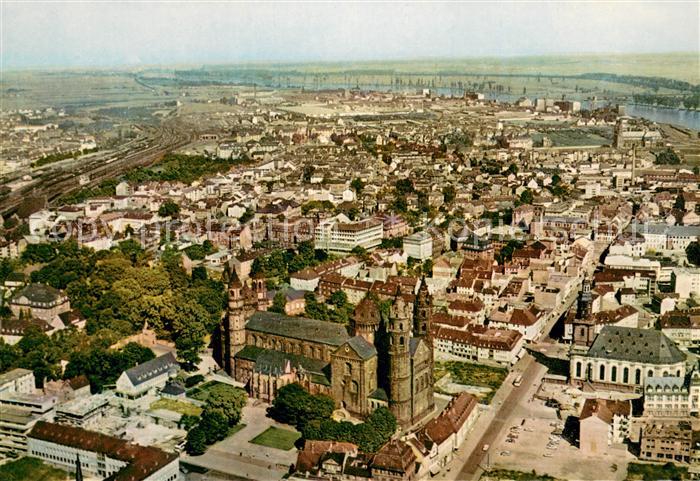 Worms Rhein Fliegeraufnahme mit Dom