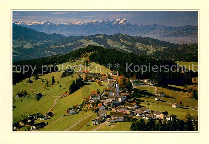 Sulzberg Vorarlberg Fliegeraufnahme mit Schweizer Alpen