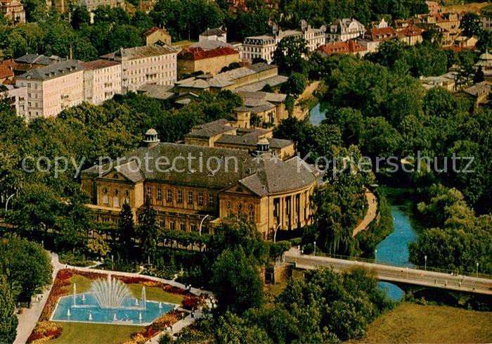 Bad Kissingen Regentenbau mit Rosengarten und Saale Fliegeraufnahme