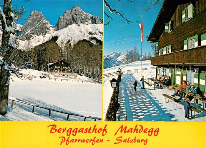 Pfarrwerfen Berggasthof Mahdegg mit Fieberhoerndl Hochthron und Hagengebirge
