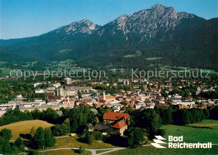 Bad Reichenhall Fliegeraufnahme mit Schloss Gruttenstein Zwiesel und Hochstaufen