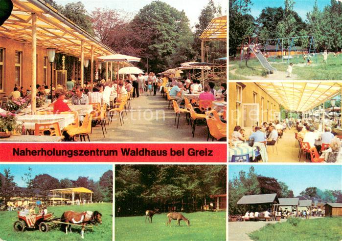 Greiz Thueringen Naherholungszentrum Waldhaus Freiterrasse Ponykutsche Spielplat