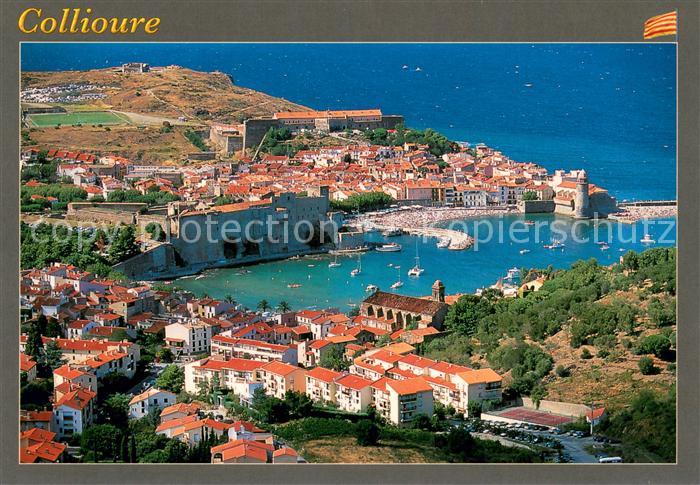 Collioure Baie de la Cote Vermeille Vue aerienne