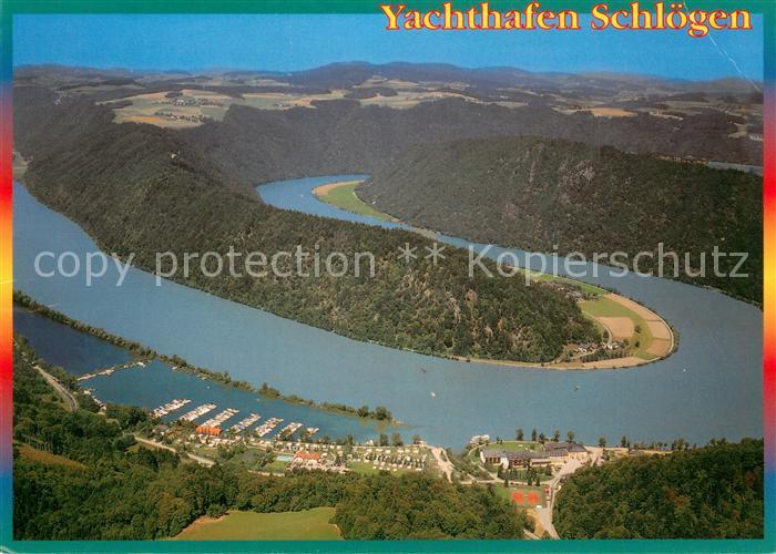 Schloegener Schlinge Yachthafen Schloegen Fliegeraufnahme