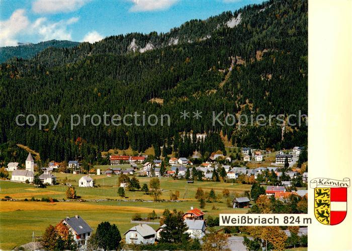 Weissbriach Ortsansicht mit Kirche Sommerfrische