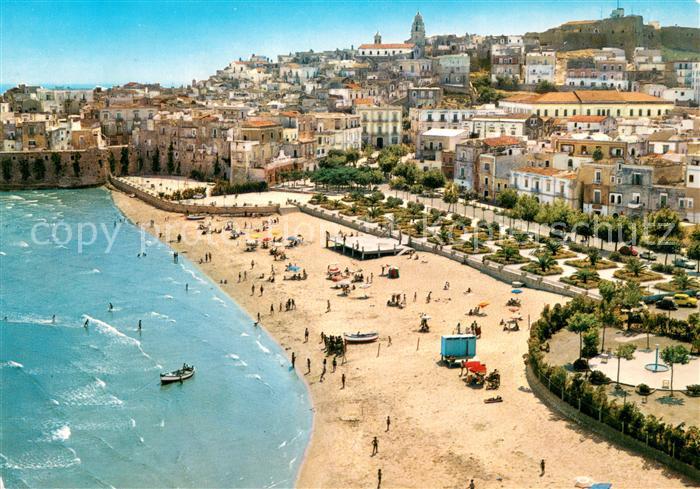 Vieste Foggia Spiaggia Marina Piccola e panorama veduta aerea