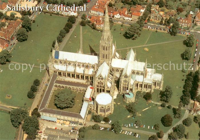 Salisbury Wiltshire Cathedral aerial view