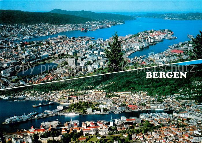 Bergen Norwegen Panorama Hafen