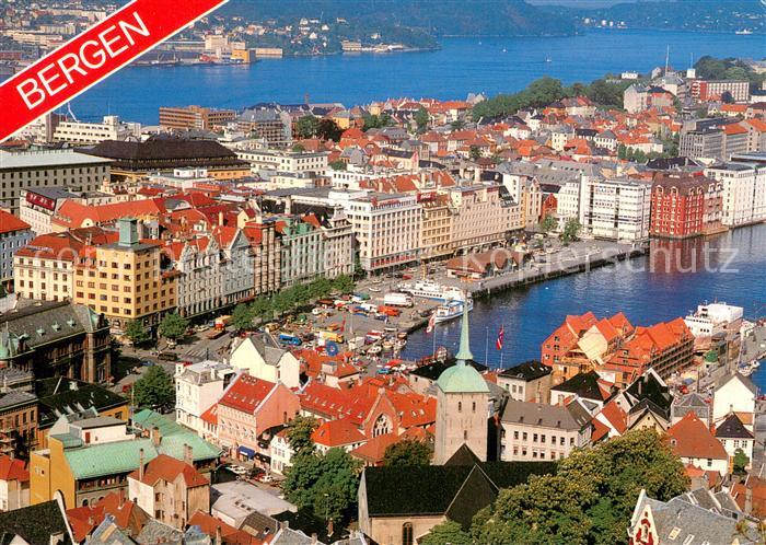 Bergen Norwegen View of harbour area Vagen