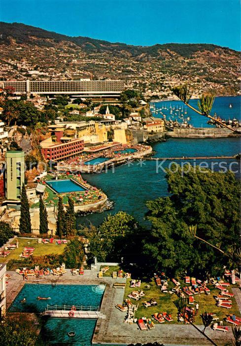 Funchal Blick von Osten Swimming Pools Kueste