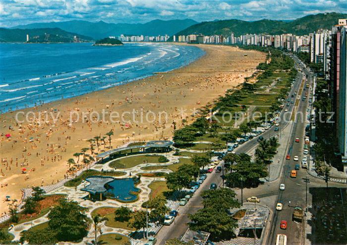 Santos Brazil Vista parcial do praia de Gonzaga vista