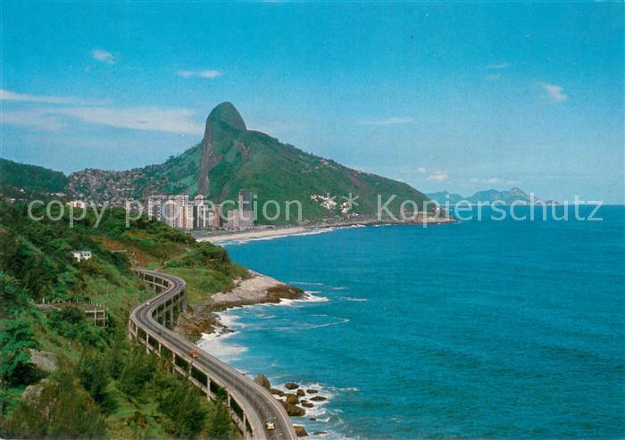 Rio de Janeiro Highway with Sao Conrados district in the background