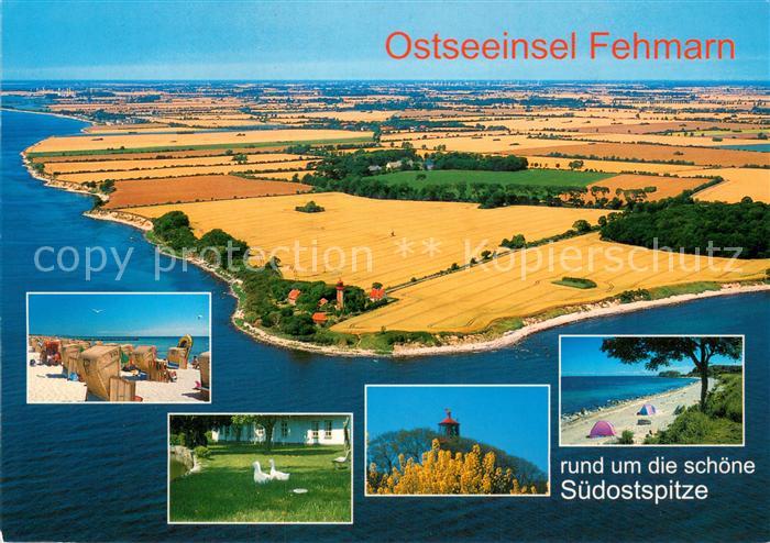 Fehmarn Ostseeinsel Fliegeraufnahme Leuchtturm Staberhuk Strand