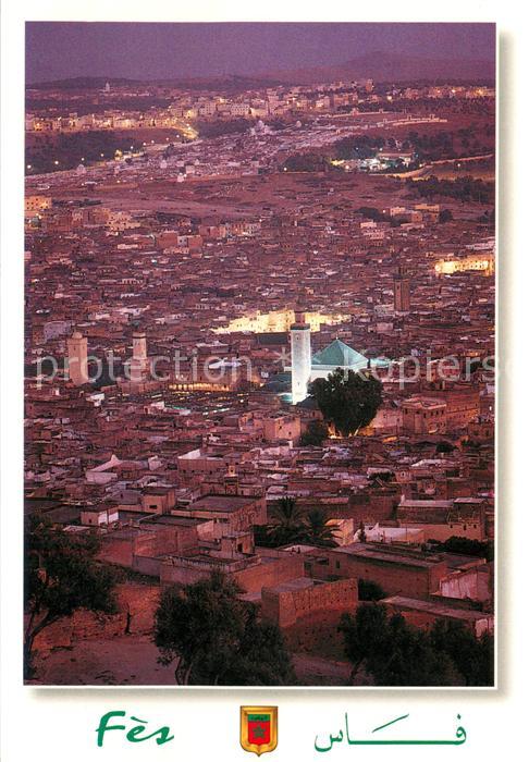 Fes Fez Maroc Stadtpanorama Nachtaufnahme