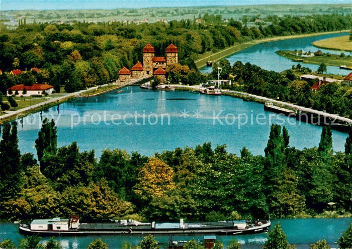 Minden Westfalen Fliegeraufnahme mit Schachtschleuse